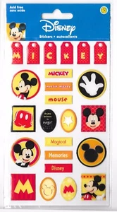 DISNEY 24 MICKEY MOUSE STICKERS EMBOSSED MAGICAL MEMORIES GLOVE TAGS PANTS - Picture 1 of 1