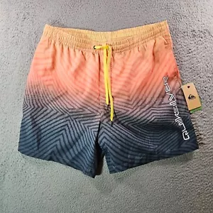 NWT Quiksilver Board Shorts Swim Trunks Mens XL - Lined Orange Gray - Picture 1 of 12