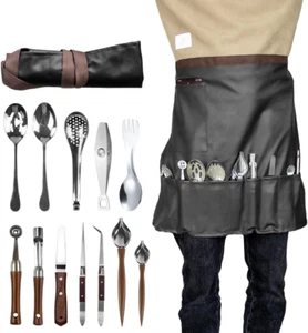 Professional Chef Plating Kit with Apron, 13 Piece Culinary Plating Set, Stainle - Picture 1 of 6