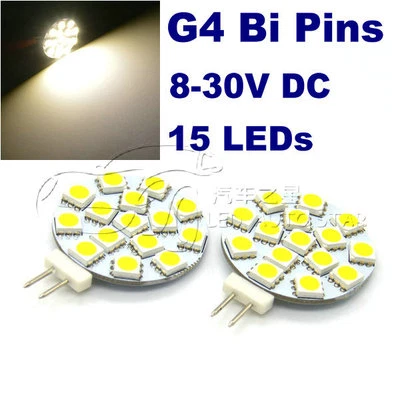 4x replace 30W Halogen Bulbs 12-24V 15LEDs 5050 SMD G4 led bulbs for wall light - Image 1 of 4