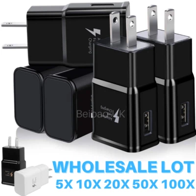 Bulk Lot Samsung S10 S9 Note 8 9 Adaptive Fast Charging USB Wall Charger Adapter - Image 1 of 4