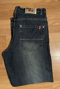 Vintage Y2K South Pole Red Tab Jeans Blue Skater Wide Leg Baggy Denim Size 36x30