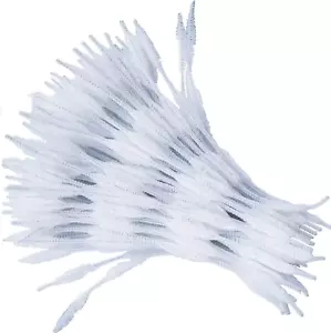 DIY Art Craft Fuzzy Bump Chenille Stems Pipe Cleaners, Pack of 100 - White - Picture 1 of 4