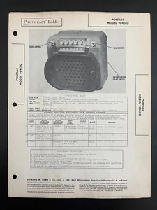1947 PONTIAC 984170 AUTO RADIO SERVICE MANUAL PHOTOFACT SCHEMATIC DIAGRAM REPAIR - Picture 1 of 1