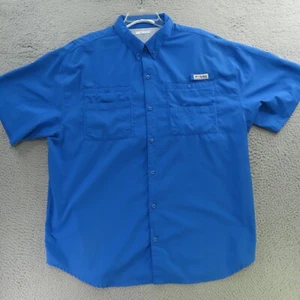 Columbia PFG Shirt Mens 2XL Blue Vented Short Sleeve Fishing Hiking - Picture 1 of 8