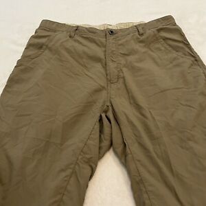ExOfficio Pants Mens 38x32 Khaki Lightweight Nylon Pockets Outdoor Hiking