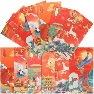 12 Pcs Red Envelope Bag Chinese Lucky Money Envelopes Snake Pocket - Picture 1 of 12