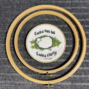 Designs Counted Cross Stitch Ewes Not Fat Kit #3004 + Wooden Embroidery Hoops - Picture 1 of 3