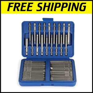 Professional 50-Piece Extra Long Screwdriver Bit Set with Organized Storage Case - Picture 1 of 9
