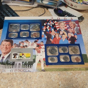 2004 P/D Uncirculated Mint Set Postal Commemorative Society Coin & Stamps - Picture 1 of 7