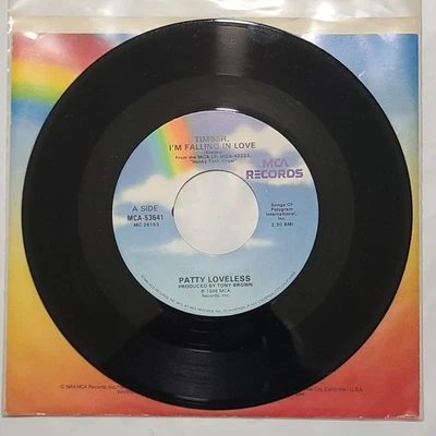 Patty Loveless ~ Timber, I'm Falling In Love/ Go On ~ MCA 45 RPM Record Foto 1 de 4