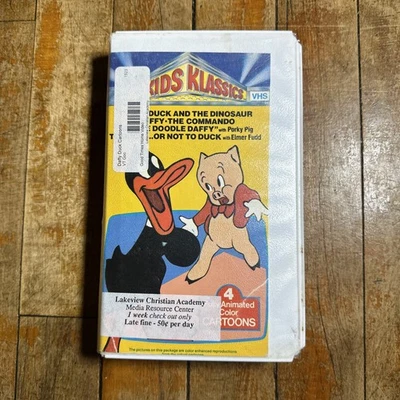Kids Klassics Daffy Duck 4 Fully Animated Color Cartoons Vintage VHS Tape - Image 1 of 4