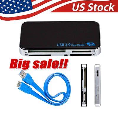 USB 3.0 Memory Card Reader Adapter 5GBPS Fit CF/TF/SD/Micro SD/XD/M2/MS Card LOT - Image 1 of 4