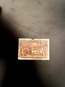 US Briefmarke Scott #234 1893 5 Cent "Columbus Soliciting Aid from Isabella" gebraucht - Bild 1 von 1