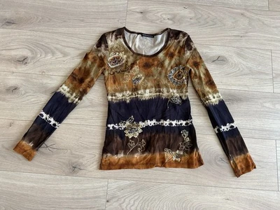 Nice Connection Longsleeve Langarm Shirt Bluse Bunt Pailletten Gr. 38 - Bild 1 von 4