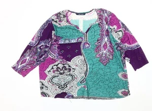 Evans Women’s Multicoloured Plus Size Tunic Blouse - Picture 1 of 12