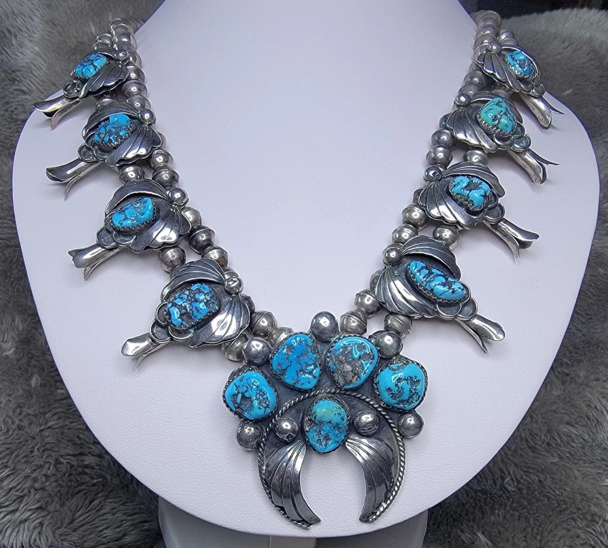 【未使用】Navajo Squash Blossom　ピアス　シルバー925 NAVAJO SILVER SQUASH BLOSSOM NAJA NECKLACE c.1940 – WANDERER