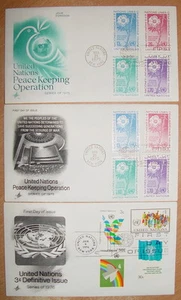 UNITED NATIONS LOT OF 9 COVERS WITH COMBO STAMPS - Picture 1 of 3