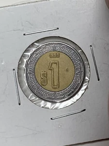 1999 MEXICO 1 PESO BI-METALLIC CIRCULATED COIN  FREE S&H - Picture 1 of 2