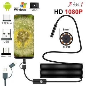 Waterproof HD Endoscope USB Type-C Borescope Inspection Snake Camera For Android - Picture 1 of 6