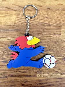 WORLD CUP 1998 OFFICIAL KEYRING FRANCE FOOTBALL FOOTIX MASCOT RUBBER VINTAGE - Picture 1 of 2