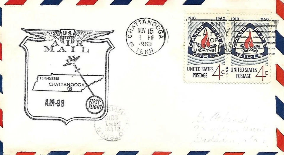 Airmail First Flight Chattanooga TN November 15 1960 AAMC#98E64 - Image 1 of 1