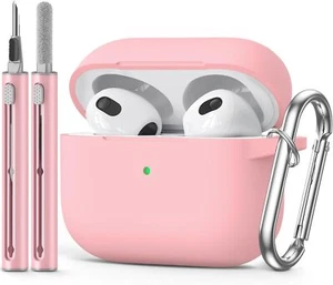 AirPods 3rd Gen Case Cover 2021 with Cleaner Kit,Soft Silicone Pink - Picture 1 of 6