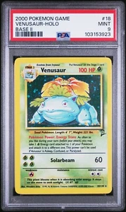PSA 9 2000 POKEMON GAME BASE II 2 18 VENUSAUR-HOLO UNLIMITED - Picture 1 of 2