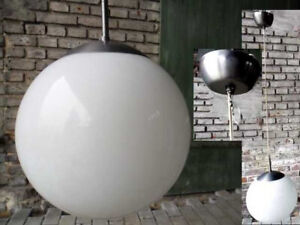 Bauhaus Stil Kugellampe Pendelleuchte Chrom Glocke Opalmilchglas Deckenleuchte