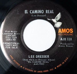 Lee Dresser R&B 45 El Camino Real bw Abraham Martin and John Promo on Amos - Picture 1 of 4