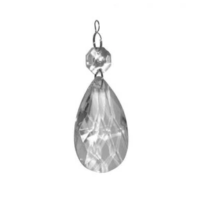 Litecraft Spare 8cm Almond Crystal Effect Pendant for Chandeliers - Clear - Picture 1 of 2
