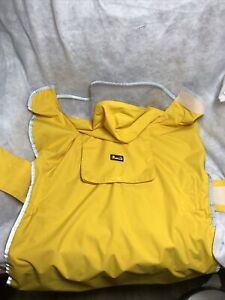 Slow Windproof/Raincoat Xl W/visor For Doggies Bright Yellow Adjustable For Size