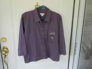 Christopher & Banks Ladies XL Purple Shirt - Picture 1 of 10