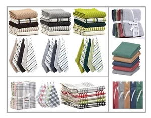 Pack of 5 Terry 100% Cotton Dish Cloths Cleaning Drying Absorbent Tea Towels Set - Picture 1 of 17
