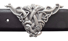 Entwined Celtic Dogs Belt Buckle Hand Made In Pewter