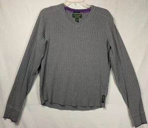 Abercrombie & Fitch Shirt Mens M Gray Muscle Ribbed Long Sleeves Pull Over Logo - Picture 1 of 10