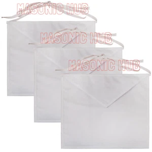 MASONIC HUB COTTON DUCK CLOTH ENTERED APPRENTICE / CANDIDATE APRON SET OF 3 - Picture 1 of 3