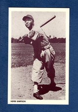 HERB SIMPSON, 1947-1950 Harlem Globetrotters Negro League Retort sepia postcard