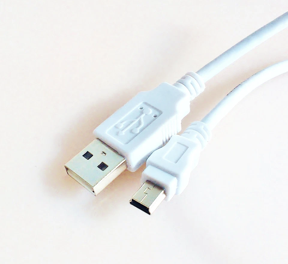 0,5m USB 2.0 HiSpeed Daten-Kabel weiß Mini-B Stecker 5-polig 50cm kurz 5pin - Bild 1 von 1