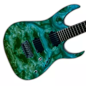 Calcomanía de vinilo envolvente de piel de guitarra/bajo verde Galaxy GS118 - Imagen 1 de 5
