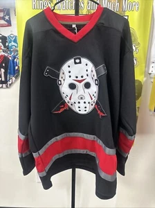 Camiseta deportiva de hockey sobre hielo Jason Voorhees Friday The 13th Movie cosida de Halloween talla M - Imagen 1 de 15