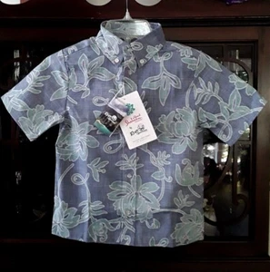 Reyn Spooner Boy's Alfred Shaheen Collection Classic PAREAU Blue Horizon Shirts - Picture 1 of 4