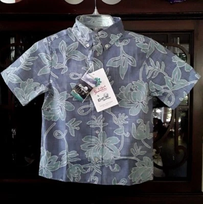 Camisas clásicas PAREAU Blue Horizon de Reyn Spooner colección Alfred Shaheen para niños Foto 1 de 4