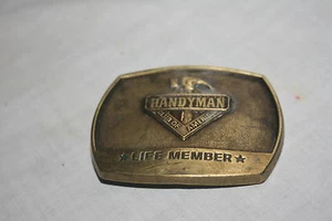 1996 Handyman Club of America Life Member Brass Belt Buckle - Picture 1 of 2