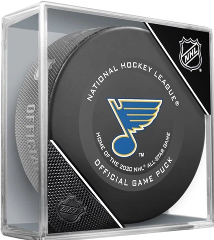 2019-2020 ST. LOUIS BLUES NHL OFFICIAL GAME PUCK  IN CUBED BOX  **NEW DESIGN** Cover