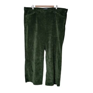 ModCloth Corduroy Pants Plus Size 24 Green, Wide Leg, Side Zip, - Picture 1 of 8