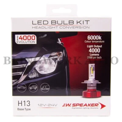 JW Speaker H13 9008 LED 6000K Model 4000 EVOLUTION Headlight Conversion Kit - Image 1 of 4