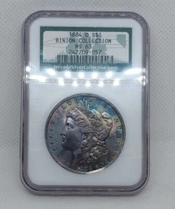 1884 O Morgan Silver Dollar NGC MS63 Binion Hoard Collection Dark Rainbow Toned - Picture 1 of 7
