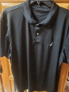 Nautica Golf Shirt Men’s XL Wicking Short Sleeve Black - Picture 1 of 3