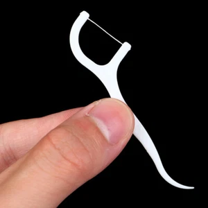 50Pc Dental Floss Flosser Pick Tooth Cleaning Interdental Pick Oral Hygiene Care - Foto 1 di 10